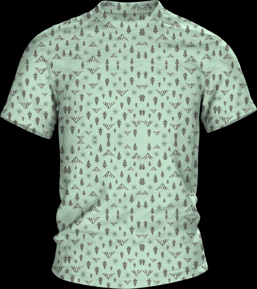 Rundum-Shirt, Vorderseite: das Motiv läuft über das ganze Shirt