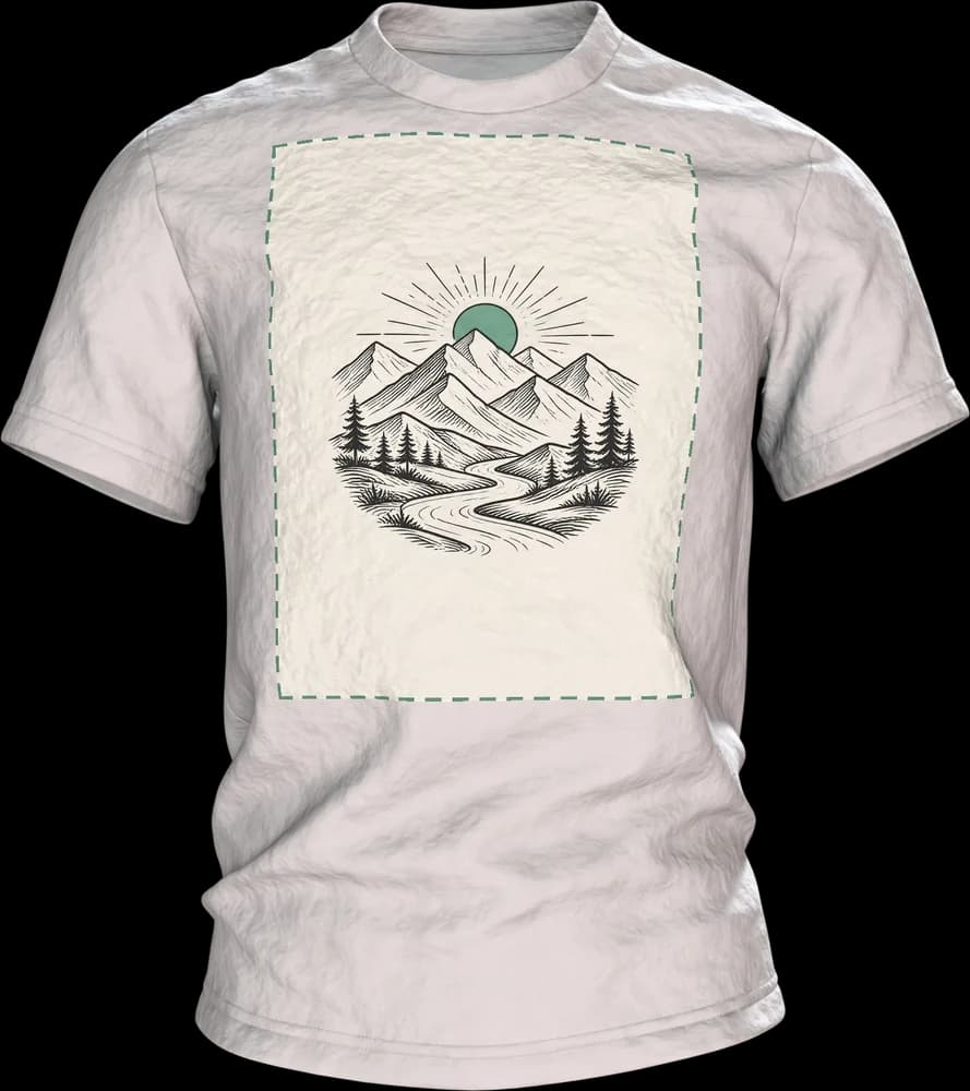 Motiv-Shirt, Vorderseite mit Druckfläche